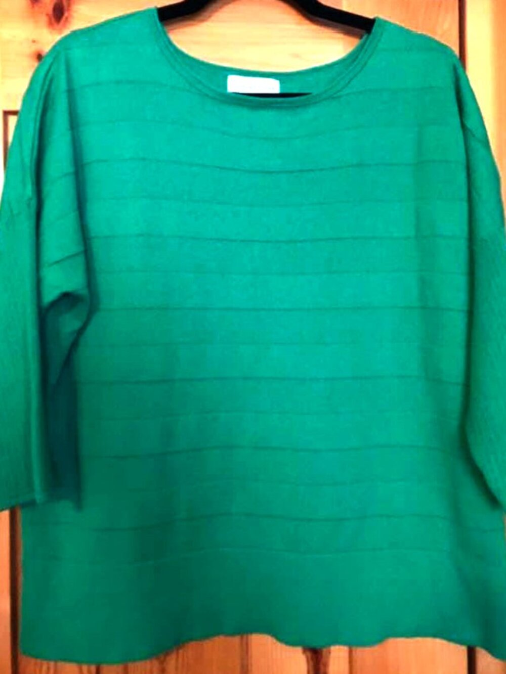 Coldwater Creek Emerald Green 1X 3/4 Sleeve Sweater